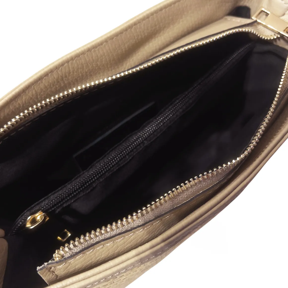 Borsa a mano in pelle e rafia Flora