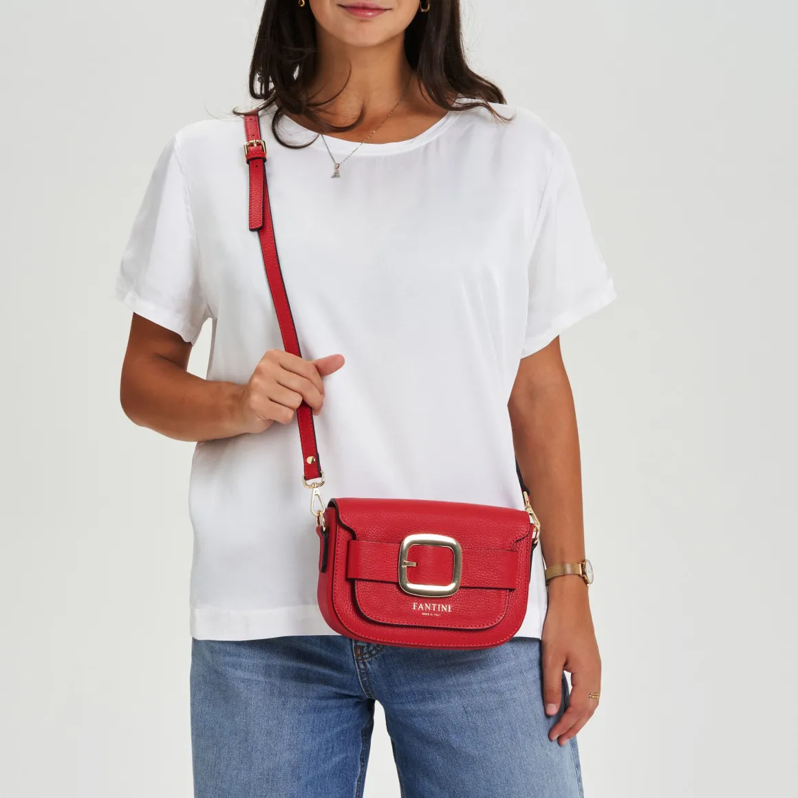 Borsa a tracolla in pelle Perla