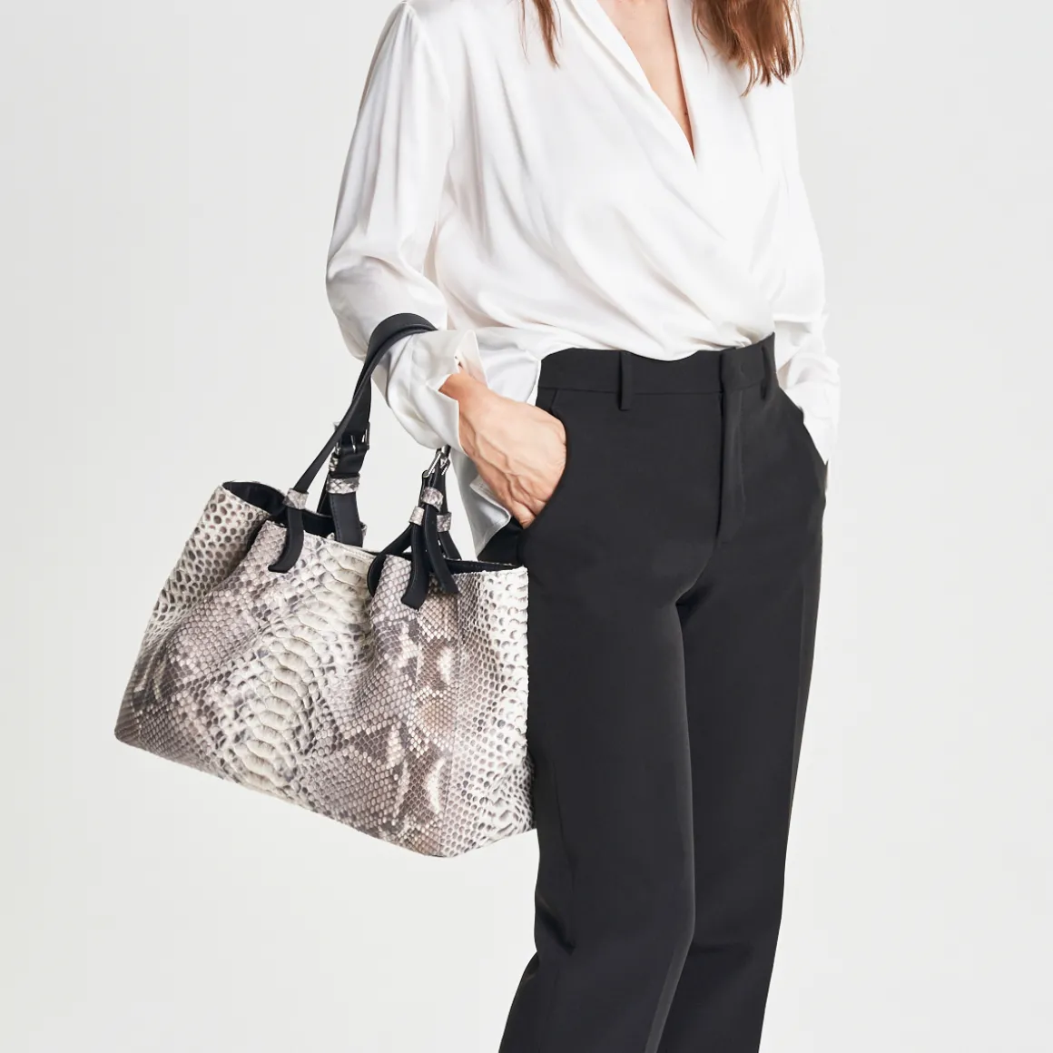 Borsa in pelle di pitone Mirage