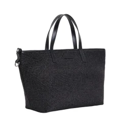 Borsa in pelle e rafia Margaret