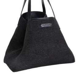 Borsa in pelle e rafia Margaret