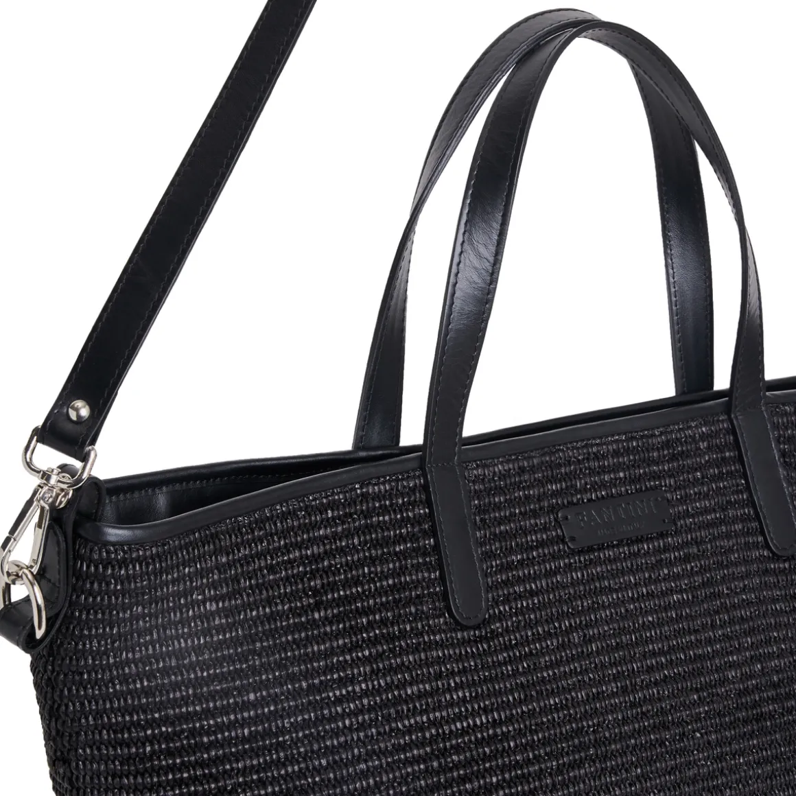 Borsa in pelle e rafia Margaret