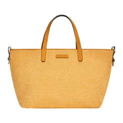 Borsa in pelle e rafia Margaret