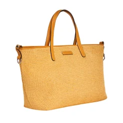 Borsa in pelle e rafia Margaret