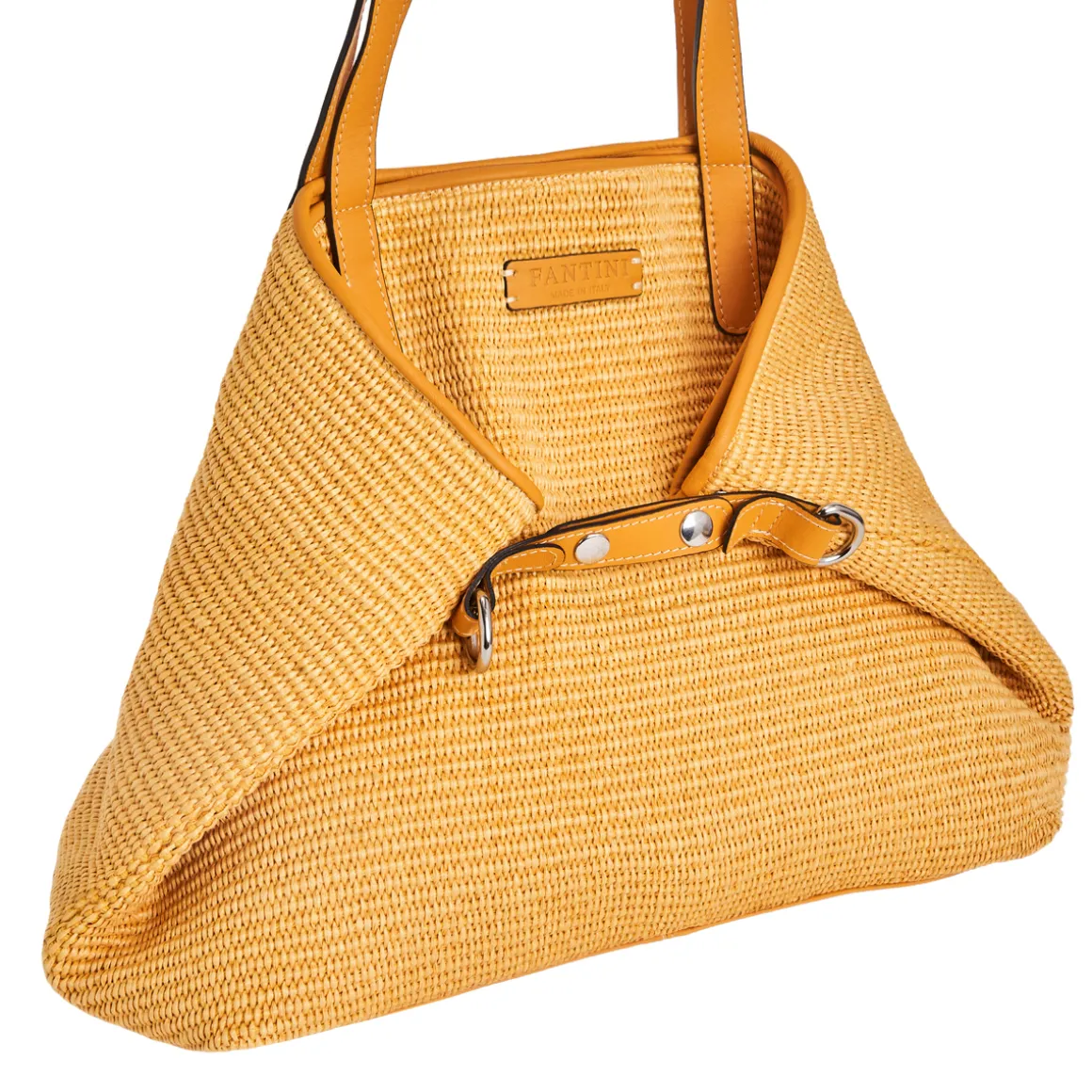 Borsa in pelle e rafia Margaret