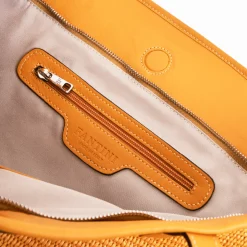 Borsa in pelle e rafia Margaret