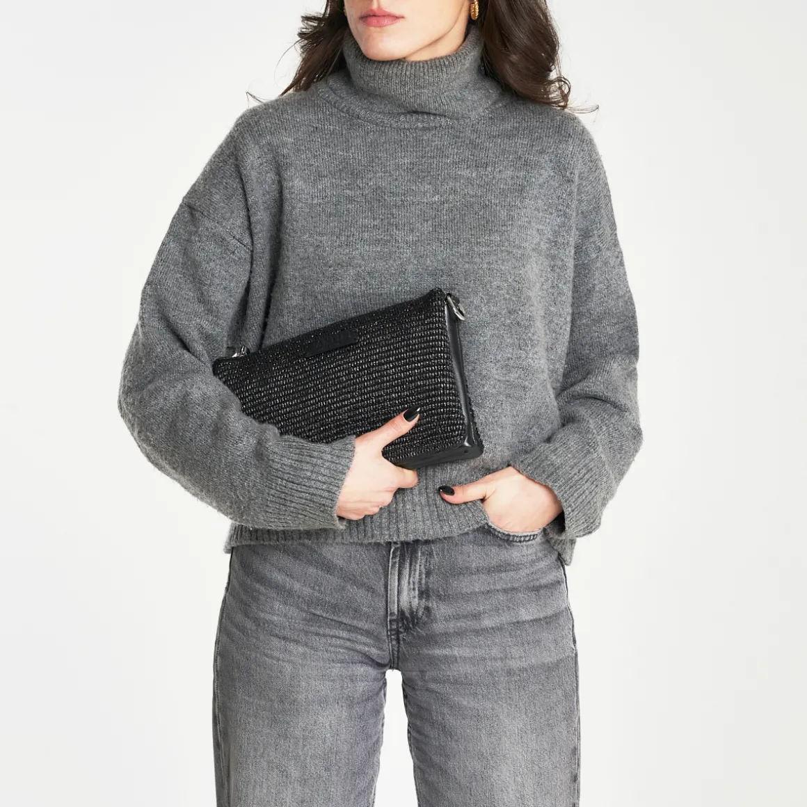 Borsa in pelle e rafia Susanna