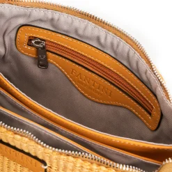 Borsa in pelle e rafia Susanna