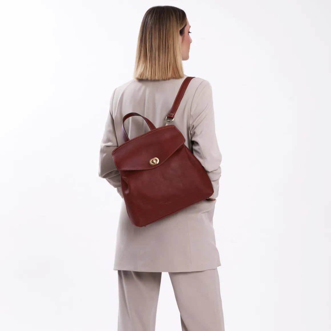 Borsa zaino in pelle Isabel