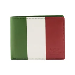 Portafoglio in pelle grande con portamonete Tricolore