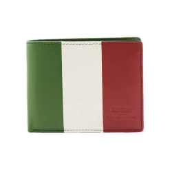 Portafoglio in pelle piccolo con portamonete Tricolore