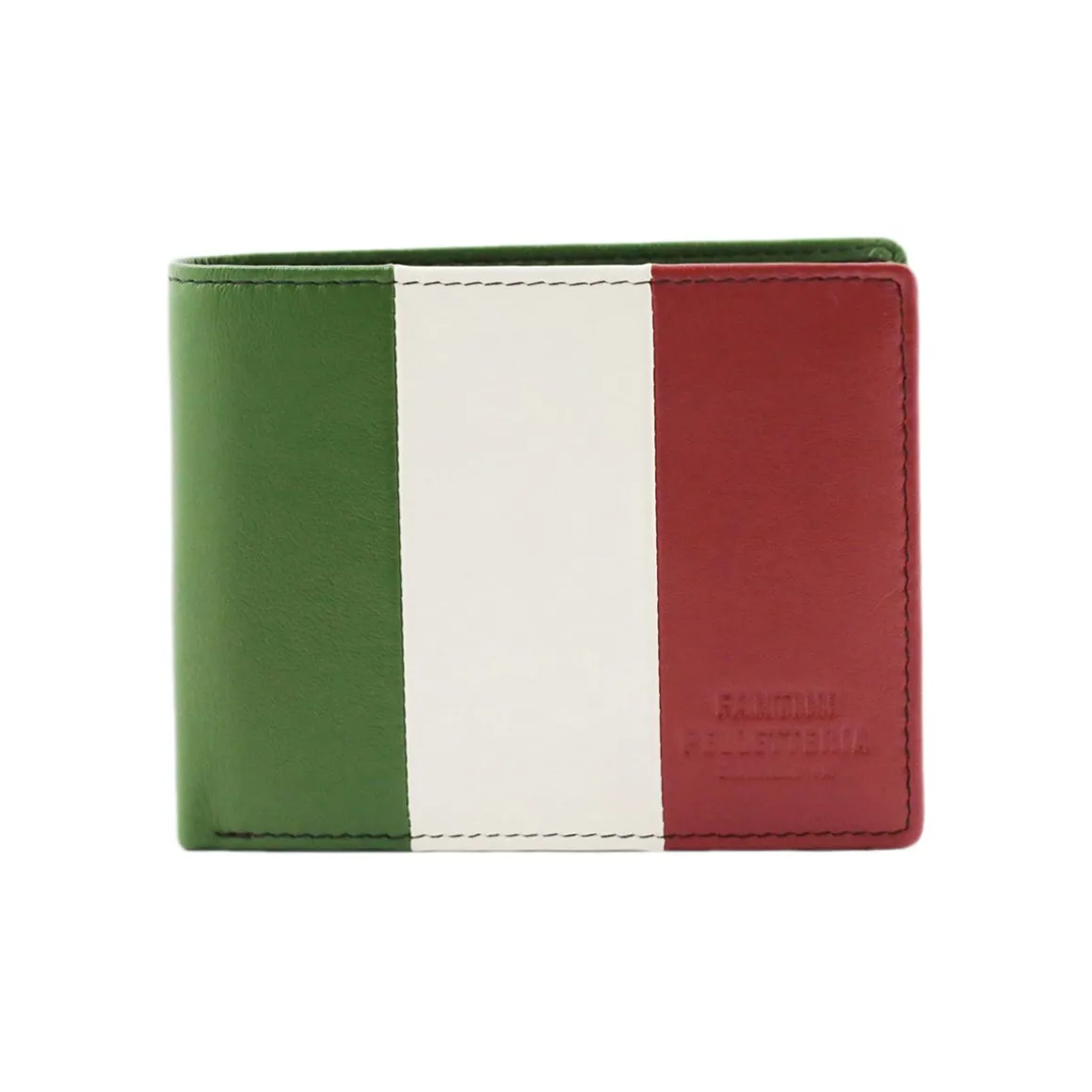 Portafoglio in pelle piccolo con portamonete Tricolore